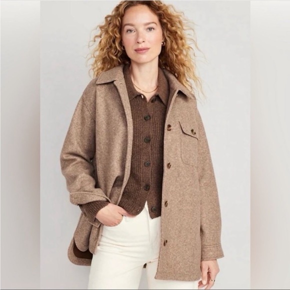 Old Navy Jackets & Blazers - Old Navy Camel Beige Shackey Oversized Size XL tall